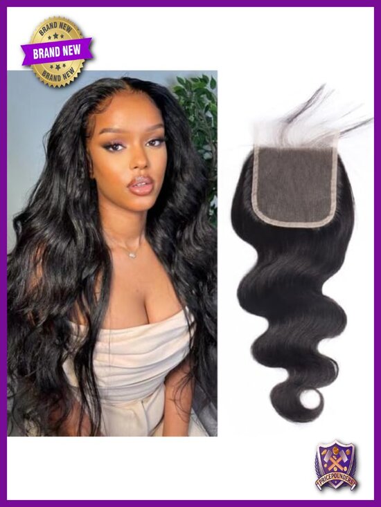 4x4 HD Lace Closure Body Wave Human Hair 18 Inch Brazilian Virgin Hair Free main image 4